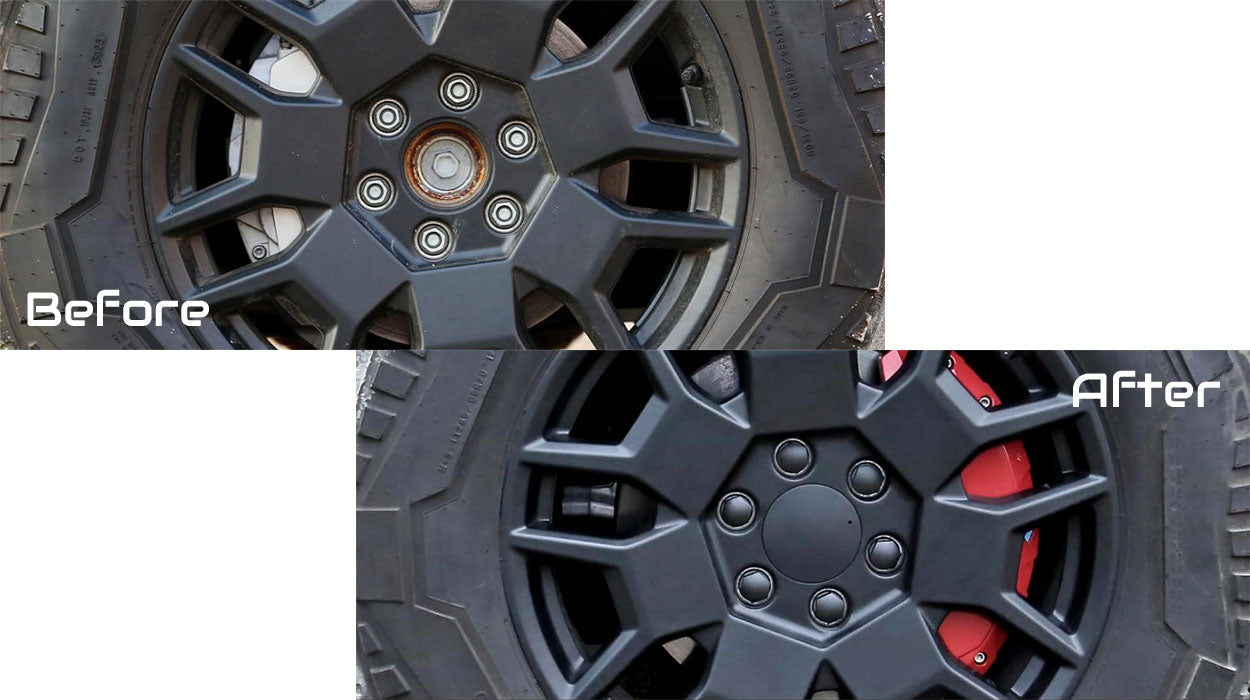 Tesla Cybertruck Wheel Center Caps and Lug Nut Covers Set - 5