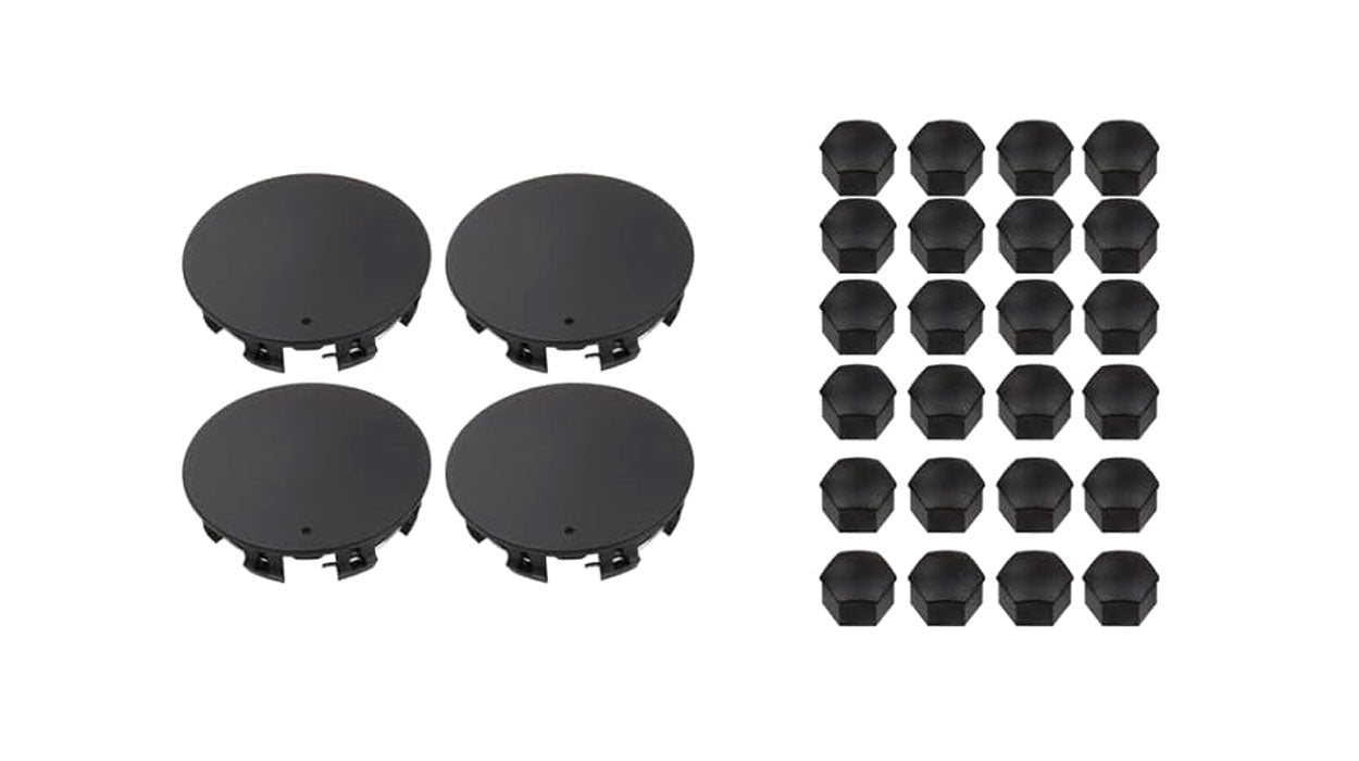 Tesla Cybertruck Wheel Center Caps and Lug Nut Covers Set