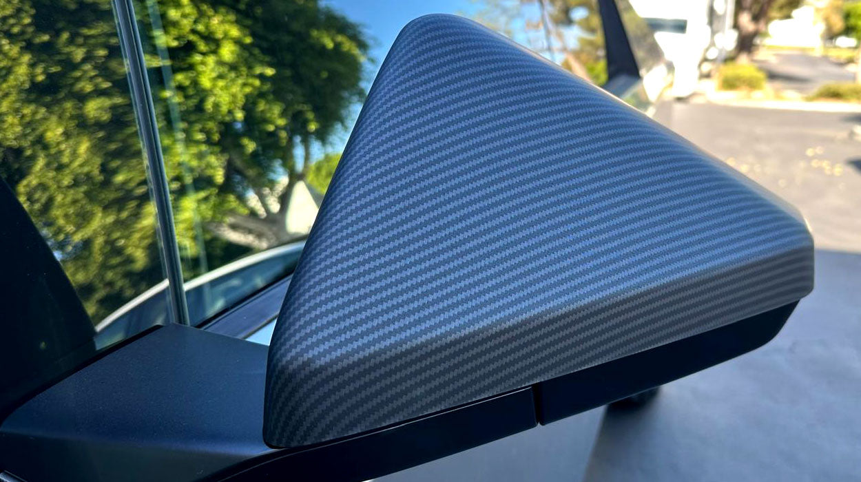 Tesla Cybertruck Mirror Covers - Matte Carbon Pattern - 9