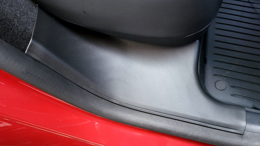 EVAAM® Black Rear Door Sill Protector For Tesla Model Y Accessories (2Pcs)  [2020-2023]