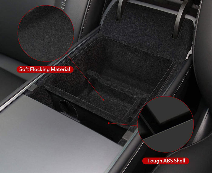 2021-2025 Tesla Model Y & Model 3 Armrest Storage Tray | TESMANIAN