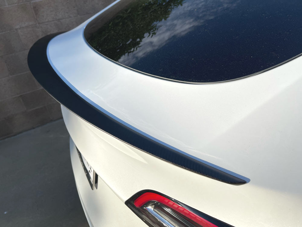 Tesla Model Y Carbon Fiber Performance Rear Spoiler – TESLARATI  Marketplace, car rear spoilers
