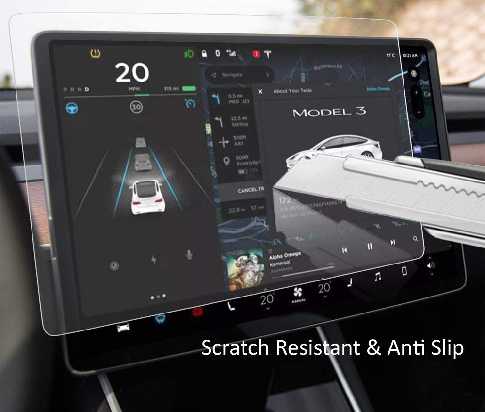 Tesla Model 3 / Y Screen Protector, Silicone Screen Frame Protector Cover  for 2016-2023 Tesla Model 3 & 2020 2021 2022 2023 Tesla Model Y Accessories